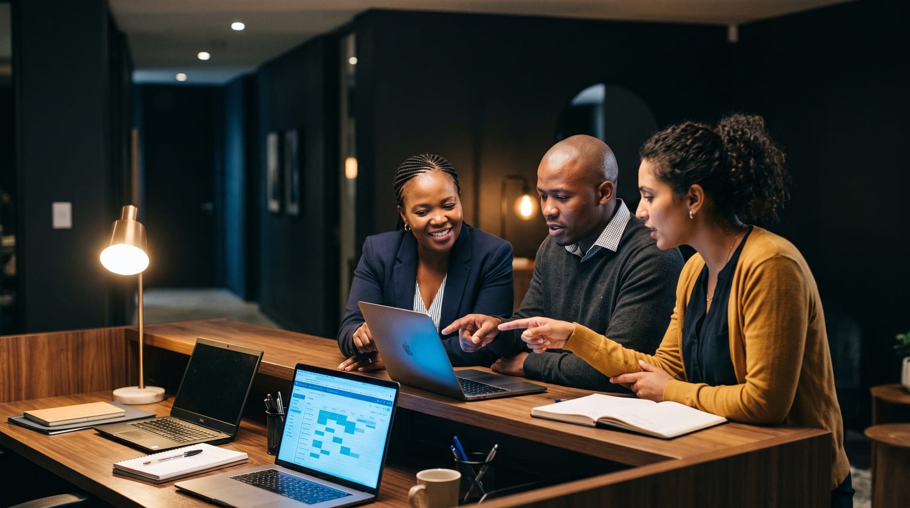 Vantage Stack staff working alongside a practice manager at a reception desk.